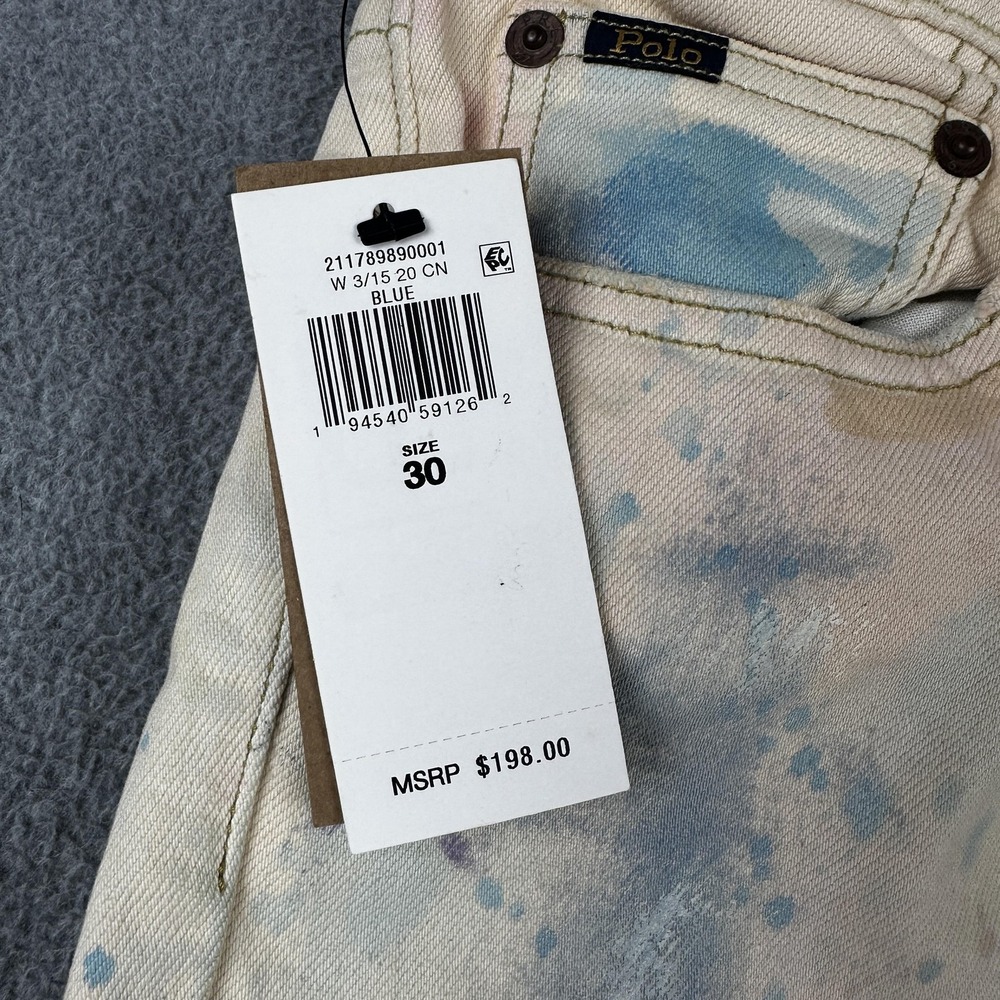 Polo Ralph Lauren Jeans Womens 30 High Rise Ankle Tompkins Skinny Paint Splatter - Picture 2 of 13